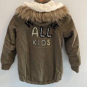 H&M Girls Coat Utility Jacket Hood Sz. 8-9Y
